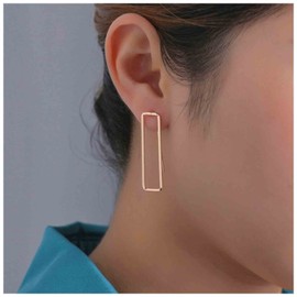 Yheakne Boho Rectangle Earrings Oblong Rectangle Hoop Earrings Gold Geometric Square Studs Earrings Minimalist Everyday Earrings