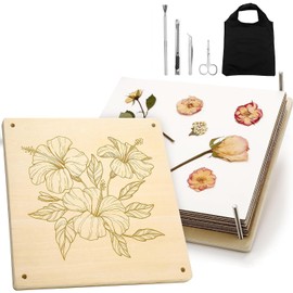 Extra Large Flower Press Kit, 11" x 11" 10 Layers Wooden Flowers Pressing Craft with Storage Bag, Craft Press Kit for Adults, DIY Pressed Flower Plant Preservation Dry Flowers