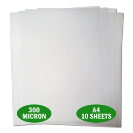Essential Arts A4 Frosted Acetate 300 Micron Pack of 10 Sheets. Extra Thick Recyclable Polypropylene Binding Cover for Craft, Stencils and Gifts (210x297mm)