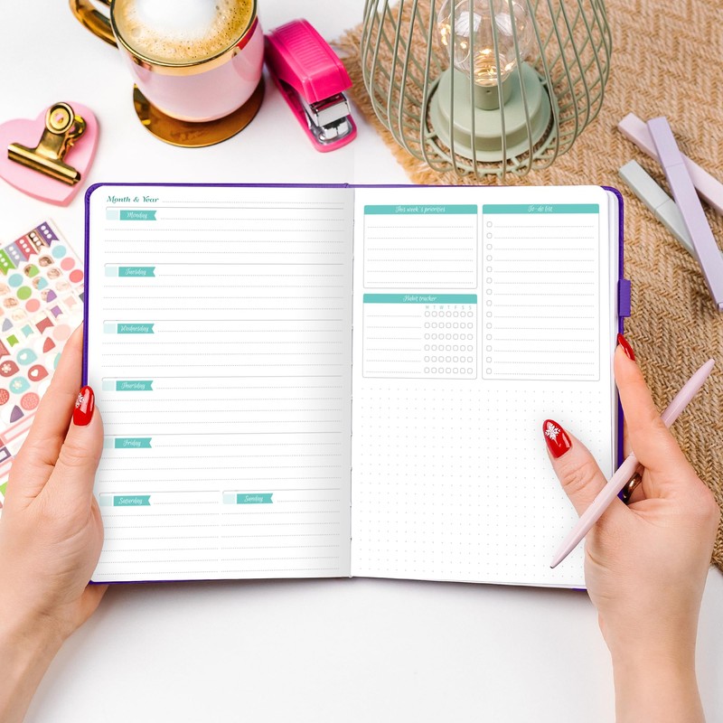 GoGirl Planner Agenda – Colorful Undated Monthly & Weekly Organizer