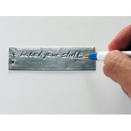 Emboss-O-Tag Double Sided Write On Metal Labels for Outdoor, Gardening, and High Durability Applications; Garden Marker; Plant Marker; Aluminum Plant Tags with 6 Inch Wires (Pack of 50)