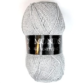 Woolcraft Diamonds New Fashoin Tinsel Knitting Yarn/Wool - 100g Ball -6 Shades (Silver/Silver - 1000)