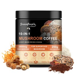 Green People Mushroom Coffee -GreenPeople 10-in-1 Powder 2800mg, 250g (80 Servings)