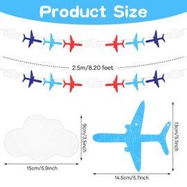 2 Pack Airplane Cloud Garland, Airplane Birthday Party Decorations, Plane Aviation Themed Birthday Airplane Party Decorations Supplies
