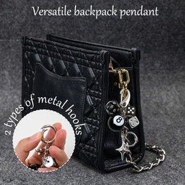 IEFFPIN 8 Ball Keychain Charm, Lucky Dice Bag Purse Handbag Charms for Men Women, Cute Key Chain Black Y2K Accessories, Gothic Charm for Car Keys Bags Backpack, Good Luck Gift Idea