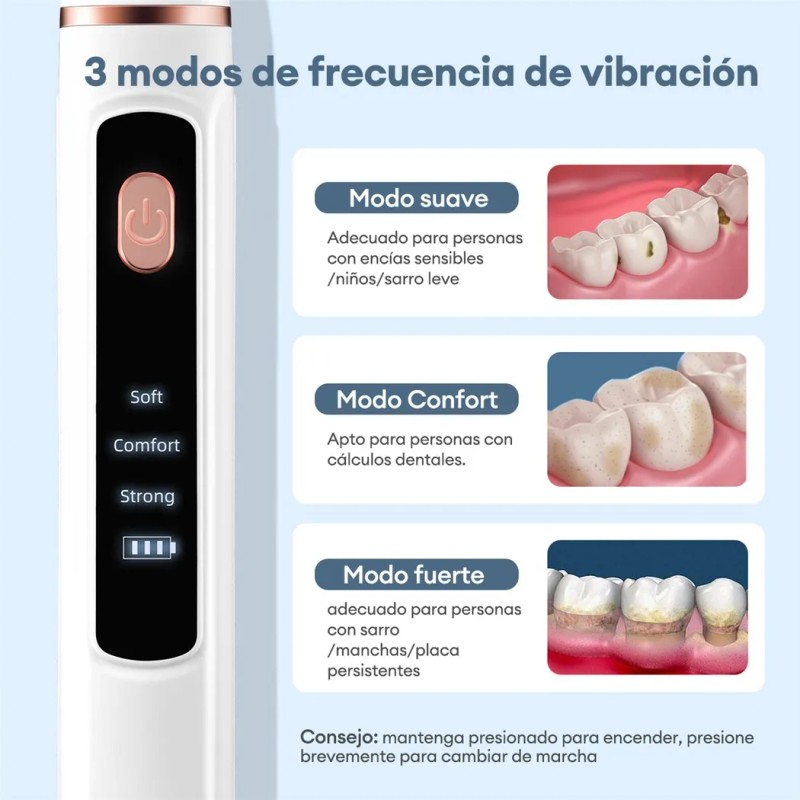 Escalador Eléctrico Led Ultrasónico Cuidado Bucal Kit
