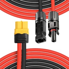 COCOSY XT60 Charge Extension Cable 6Ft 10AWG or 2/6/10/20/25/35/50/100Ft 6mm²/10AWG Solar Connector to XT60 Cable for Portable Power Station, LiFePO4 Battery, RV and Solar Generator