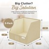 VIVIDECOR Trapezoid Storage Bins – 3-Pack Closet Shelf Organizer &