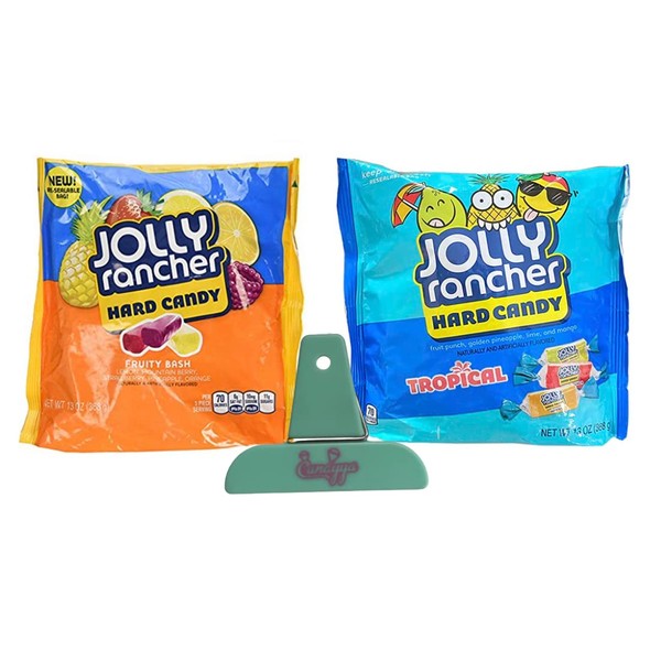 Jolly Rancher Fruity Bash and Tropical Hard Candy, 13 ounce with Candyya clip Exclusive bundle
