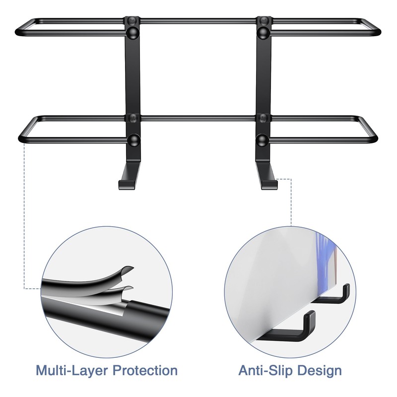 Wall-Mounted Glove Box Holder: Black Organizer for Lab, Kitchen, Bathroom