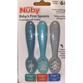 Nûby Nuby Baby's First Spoons -3 Stages, 6M+, 3 pack