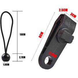 Tarp Tent Clips,10Pcs Tarp Clips Heavy Duty Lock Grip Tent Clips Clamps,Tarp Clips Heavy Duty Lock Grip with 10Pcs Ball Bungee Cords for Pool Cover, Awning Cover,Tents,Caravan Canopies,Car Covers