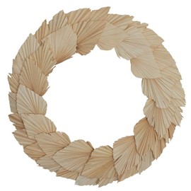 Vickerman Natural Botanicals 24" Bleached Palm Spear Wreath. This Wreath Measures 24 inches in Diameter. It Features Bleached Palm Spear Leaves on a Coco Fiber Base. This is a Dried and Preserved