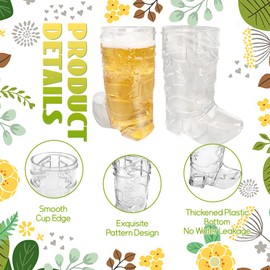 Xeehwb Xeehwb 30 Pcs Mini Cowboy Boot Shot Glasses,1oz Plastic Western Cowboy Beer Mugs,Reusable Cowboy Cowgirl Party Decorations Supplies for Birthday,Theme Party