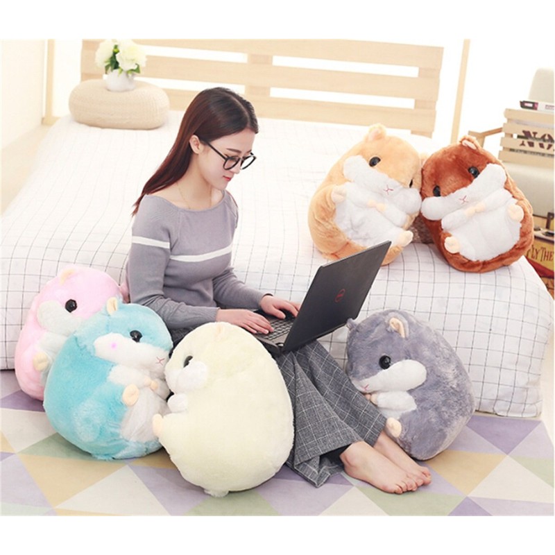 YunNasi Cuddly Plush Stuffed Hamster Pillow with Comfortable Blanket of