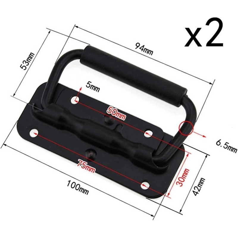 ZHYUAN Pack of 2 Folding Handles, Stainless Steel, Handle Carry