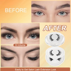 LOPHE Magnetische Wimpern, 2 Paare Extensions Magnetisch Mmagnet Wimpern, Lashes Magnetisch Kit mit Zange, Kein Kleber, Magnetic Eyelashes Wiederverwendbares(Weiß)