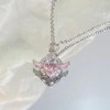 YLSTECSL Y2k heart necklace for women cool Purple zirconia Pendant