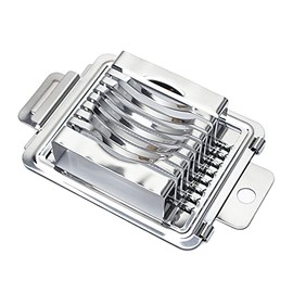 IKAAR Eierschneider aus Edelstahl, Eischneidewerkzeug Mozzarellaschneider Spülmaschinenfest Silber