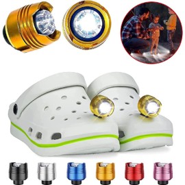 Headlights for Croc 2pcs, Flashlights Attachment for Croc, Light Up Charms Accessories for Kids Adults Men Women, Clip on Clog Headlights for Crock Shoe, IPX5 Waterproof for Walking Camping Hiking Fishing Cycling Running