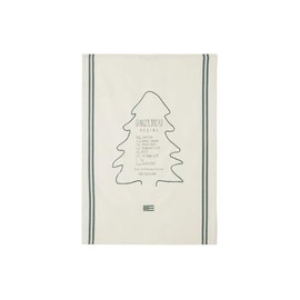 LEXINGTON Gingerbread Org Cotton Kitchen Towel, White/Green, 50x70