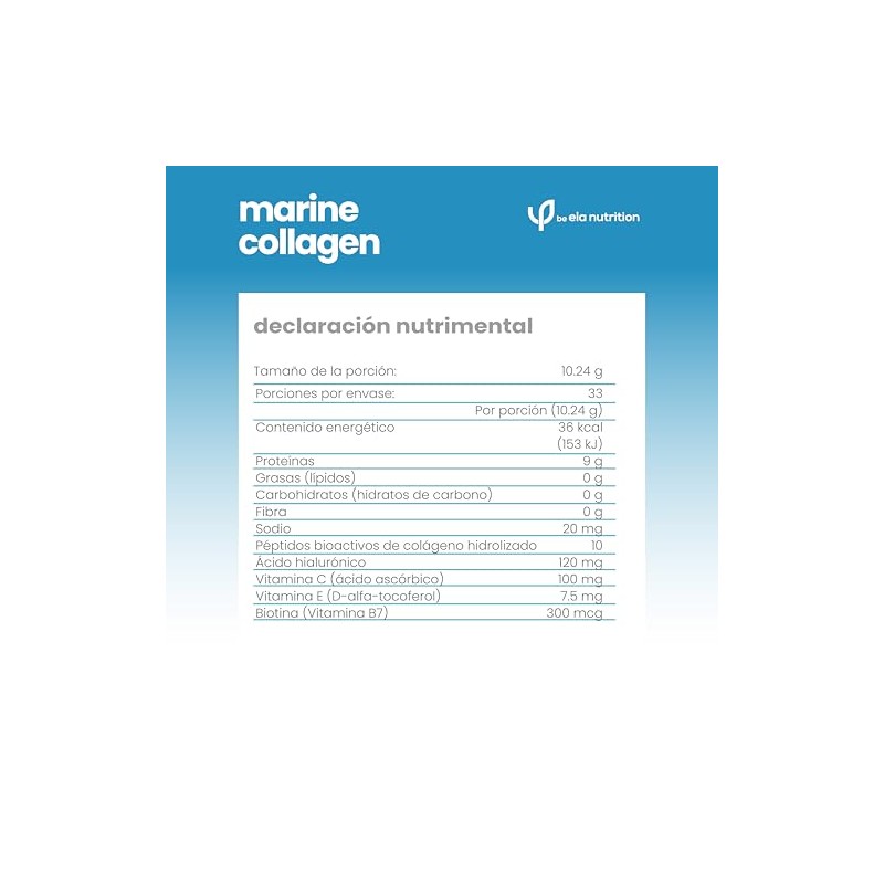 Ela Nutrition Marine Collagen Péptidos Bioactivos Colágeno Hidrolizado Marino Ácido