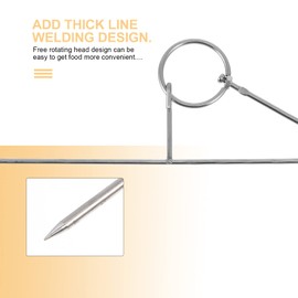 OSALADI 2pcs BBQ Pork Rings Bacon Hangers Roast Wax Rings Hanging Hooks for Grill Stainless Steel Hooks Roast Hooks Creative Meat Hooks Wear-Resistant Ham Hooks Sturdy BBQ Hooks