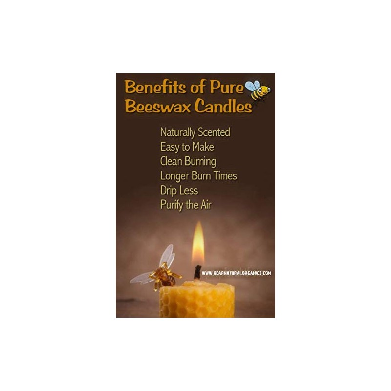 BearNaturalOrganics 100% Raw Organic Beeswax Votive Candle 12 Pack