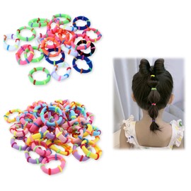 KAYEF Pack of 200 Mini Hair Bands, Girls Hair Bands, Colourful Elastic Hair Bands, Soft Small Ponytail Hair Bands, Suitable for Girls Hair Bands, Ponytail, etc. (Colourful)