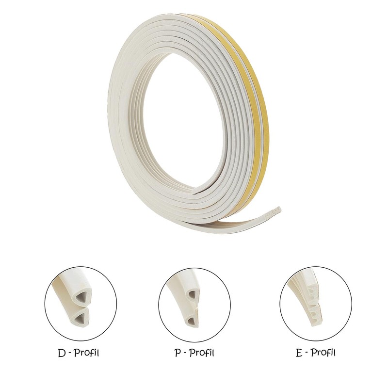 Rubber Seal 2 x 3 m for P-Profiles, White (P-Profile,