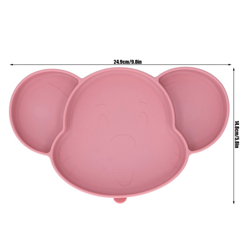 Baby Suction Plate Silicone Thick Edge Skid Resistance Cute Bear