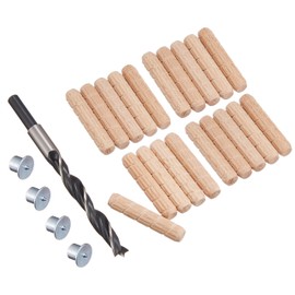Ichinen Access RELIEF 26321 Woodworking Drill Dowel Set, 0.3 inches (8 mm), 20 Wood Dowels, 4 Punch