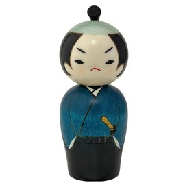 Usaburo Kokeshi, Made in Japan, Kokeshi Samurai (Height 5.3 inches (13.5 cm)), 24-186