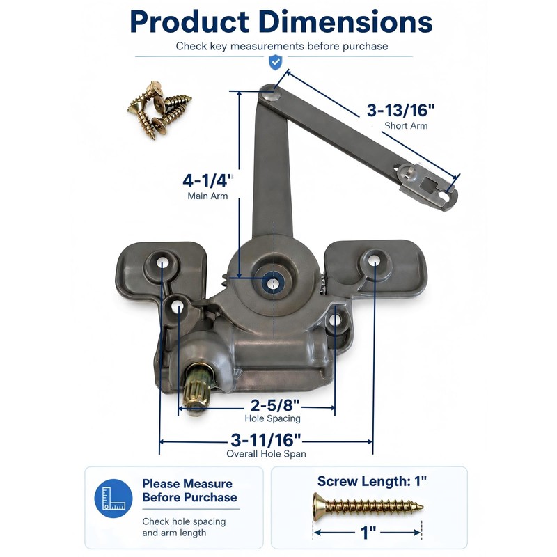 Ruigrit Casement Window Operator Split Arm, Non-Handed Compatible with Andersen