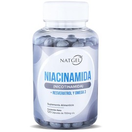NatGel Niacinamida + Resveratrol + Omega 3 | Antioxidante Avanzado para Piel, Energia Celular y Salud Cardiovascular | 120 Softgels de 700 mg