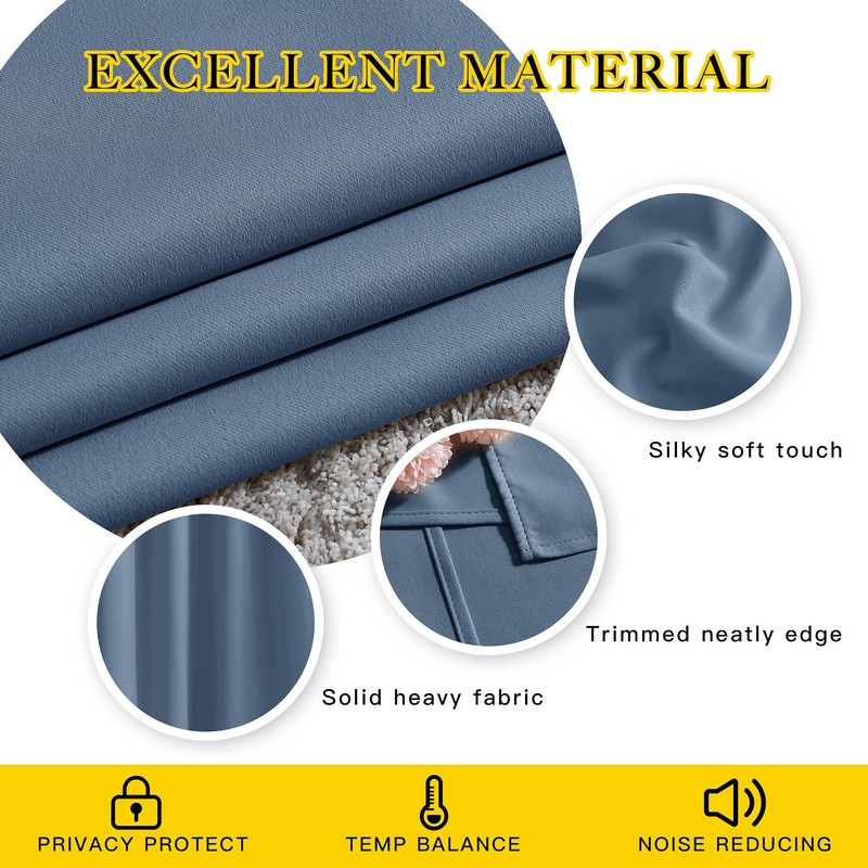 NICETOWN Thermal Insulated Blackout Curtains, Room Darkening Window Panel Grommet