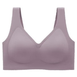SOFT INTENTION Women's Seamless Bra Wireless Bra Full Coverage Push Up No Underwire Tshirt Comfortable Everyday Plus Size Friendly- Jelly:_Grey - Jelly Strips for Support_S (Size 1)