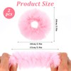 2 Pcs Pink Pom Pom Hair Tie, Fuzzy Furry Faux