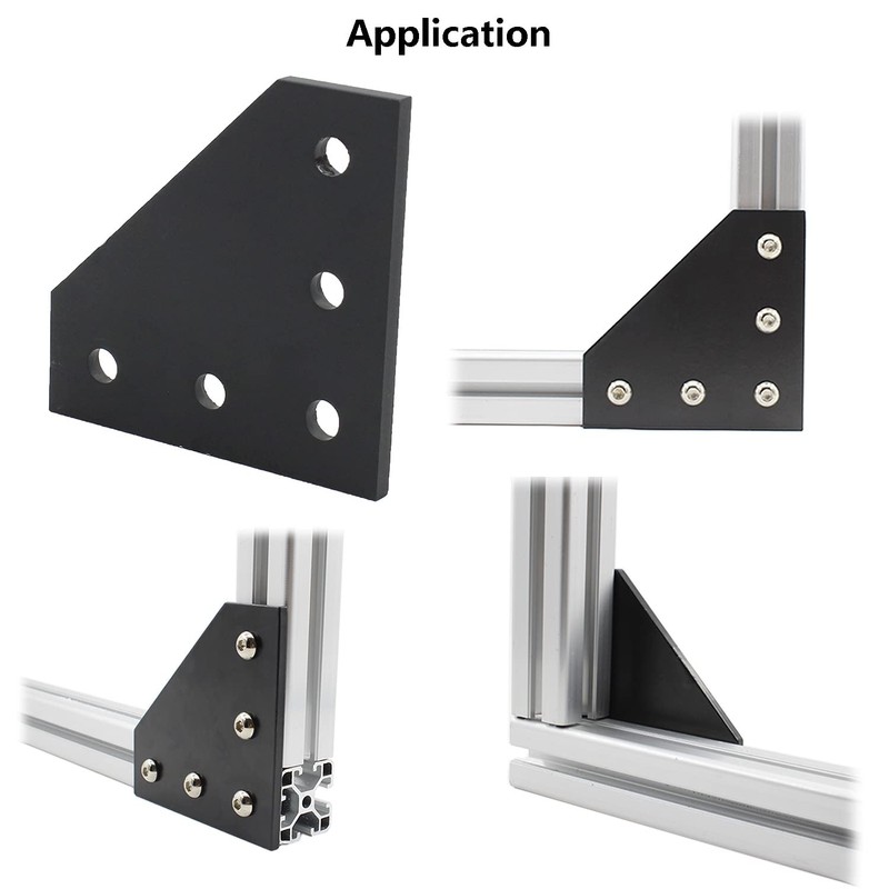 4 PCS Joint Plate, TTZEZE Surface Anodic Oxidation Black L