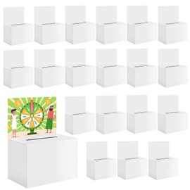 Jyongmer 8 Pack Cardboard Ballot Box with Slot 6.5x4.5x4.5 Inch Raffle Boxes with Slot and Removable Header Suggestion Boxes Donation Box Ticket Boxes for Collecting Card Voting Contest