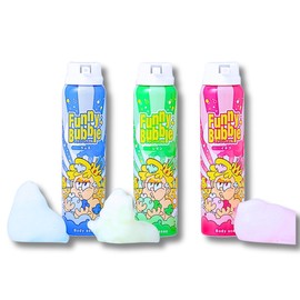 Funny Bubble Set of 3 Japanese Ramune Strawberry Lemon Scent Vegetable Weak Acid 3.5 oz (100 g) x 3 Pcs Funny Bubbles
