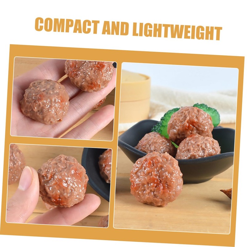 SUPVOX 5pcs Artificial Beef Meatball Model Fake Food Toy Realistic