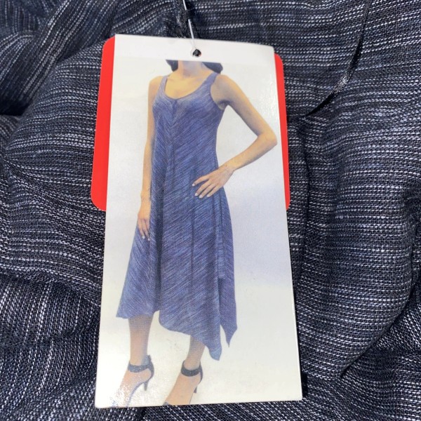 Fever Women's Linen Blend Hanky Hem Sleeveless Dress, Charcoal, Size