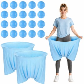 22 Pcs Funny Baby Shower Games Oversized Diaper Toss Game How Many Balls Can You Catch in Your Big Diaper Gender Reveal Party Game for Adults (Blue Ball)