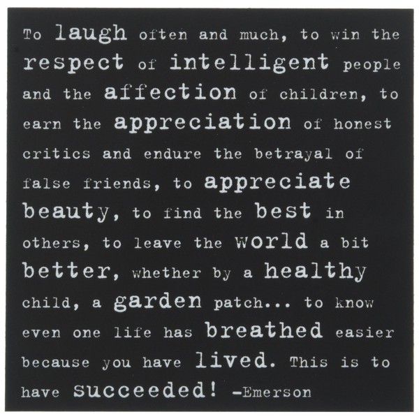 To laugh often - Emerson Black and White Magnet