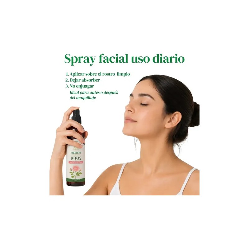 Tónico Facial Rosas Hidratante Y Refrescante Piel 120ml Todo Tipo