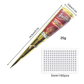 Professional Henna Tattoo Set with Rhinestone Stickers, Waterproof, Temporary Stencils, Multiple Patterns for Adults and Children, Body Face