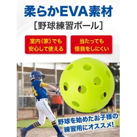 KaRaDaStyle Baseball Practice Balls, Perforated Balls, Batting, Training, Baseball, Practice, Kids, Soft, EVA Material, Diameter 2.8 inches (72 mm), Storage Bag Included (Orange/Set of 12)