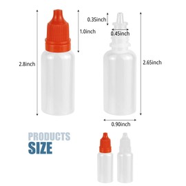 YUEBOSUL 2 Pack Eye Dropper Bottles, 15 ML Plastic Travel Squeezable Empty Dropper Bottles with Caps and Plug (White)