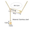 Heart Lockpad Lariat Necklace Pendant Stainless Steel Lock Safety Pin